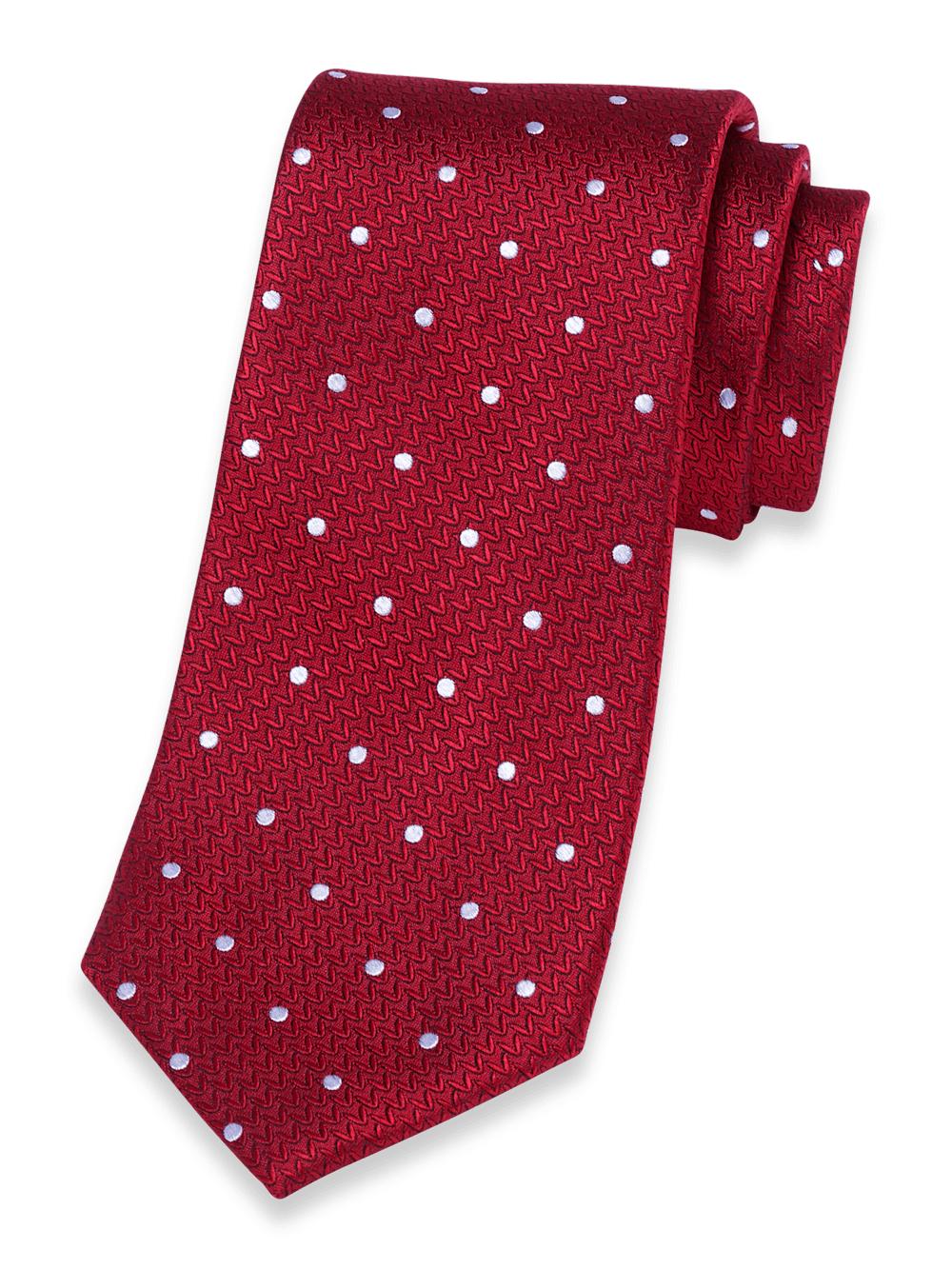 Dot Woven Silk Tie - Blue Product Image