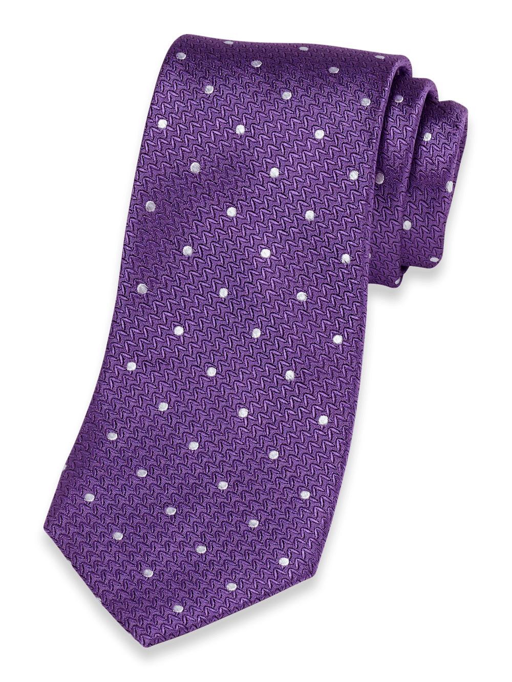 Dot Woven Silk Tie - Purple Product Image