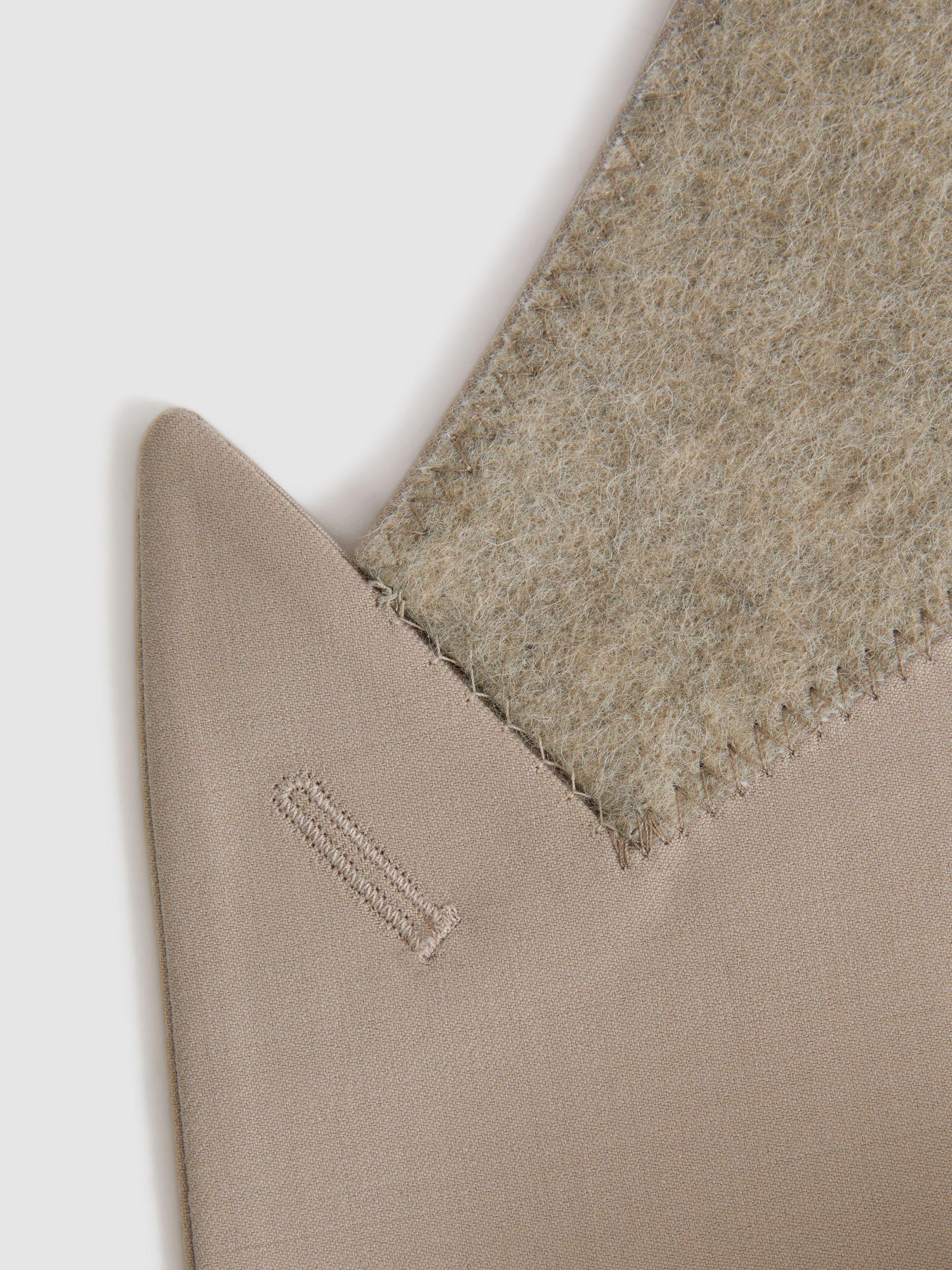 Slim Fit Wool Blend Single Breasted Blazer in Stone Product Image