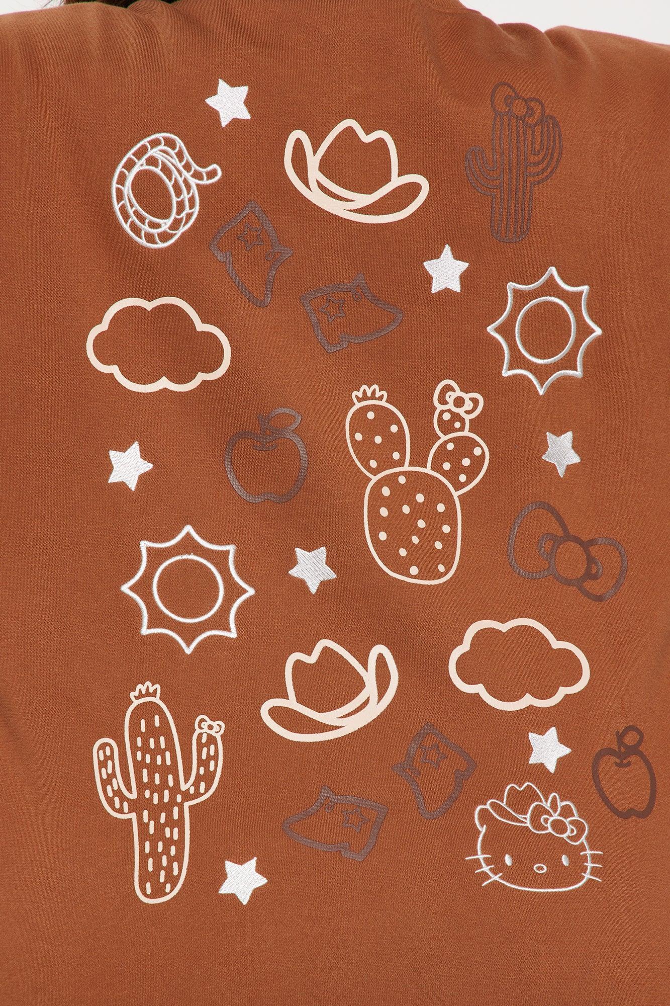 Hello Kitty Desert Rider Oversized Sweatshirt - Brown Product Image