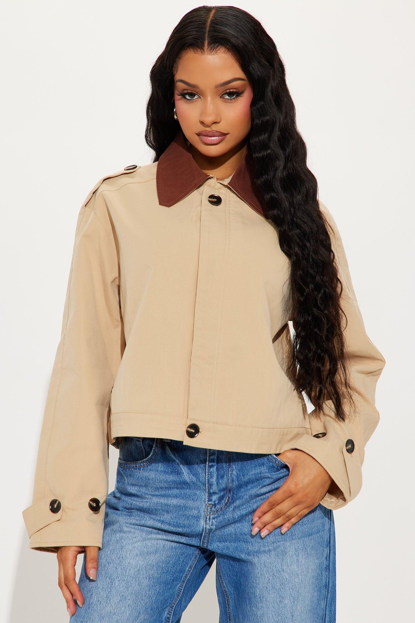Asking Questions Barn Jacket - Khaki/combo Female Product Image