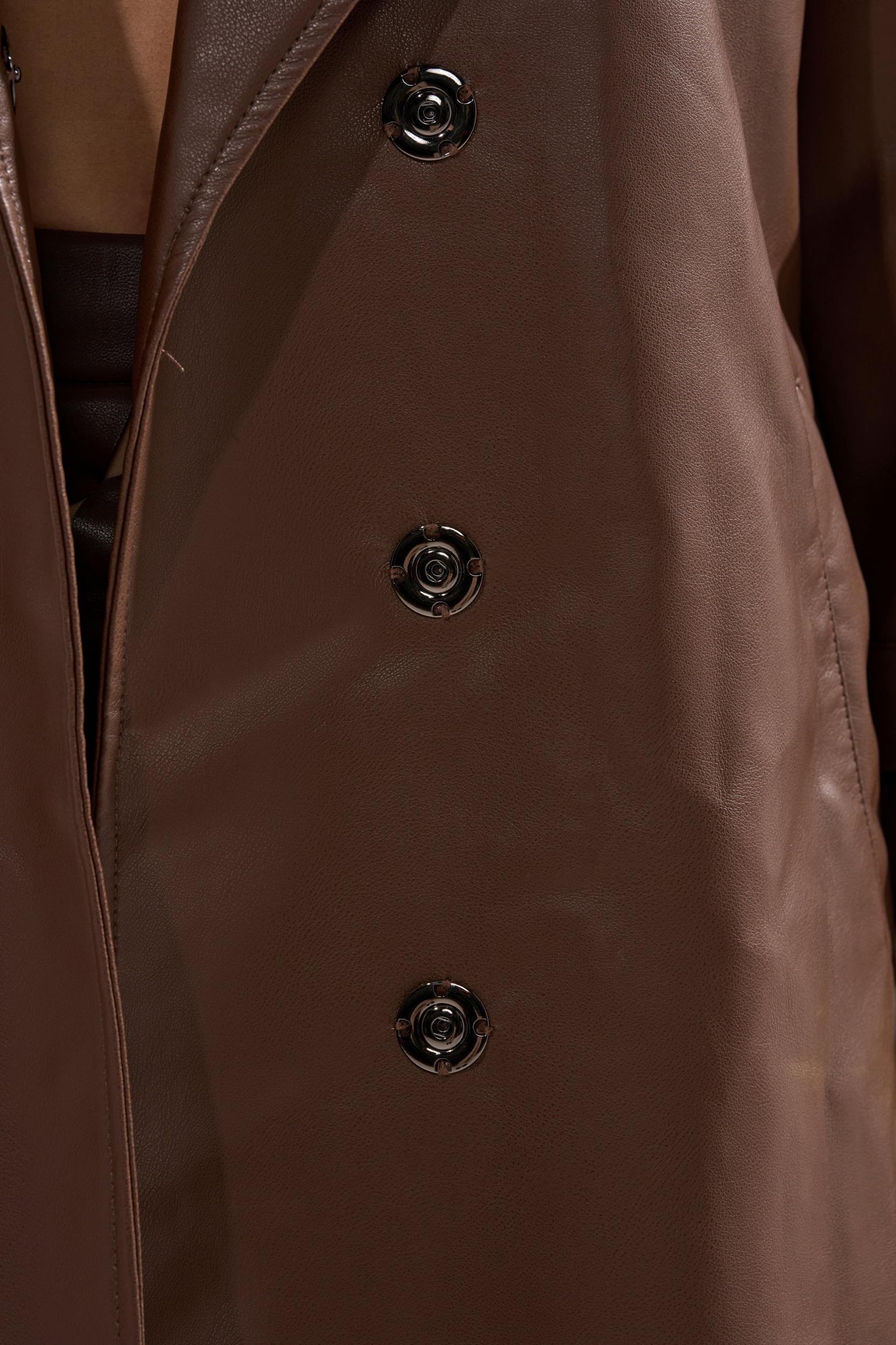 ESPRESSO MARTINI FAUX LEATHER TRENCH Product Image