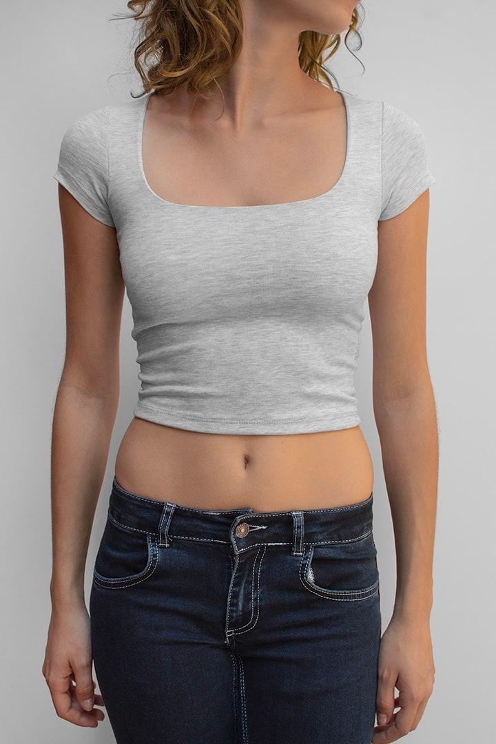 Square neck crop t-shirt Product Image