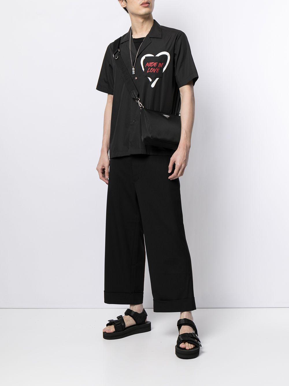 slogan-print short-sleeved shirt Product Image