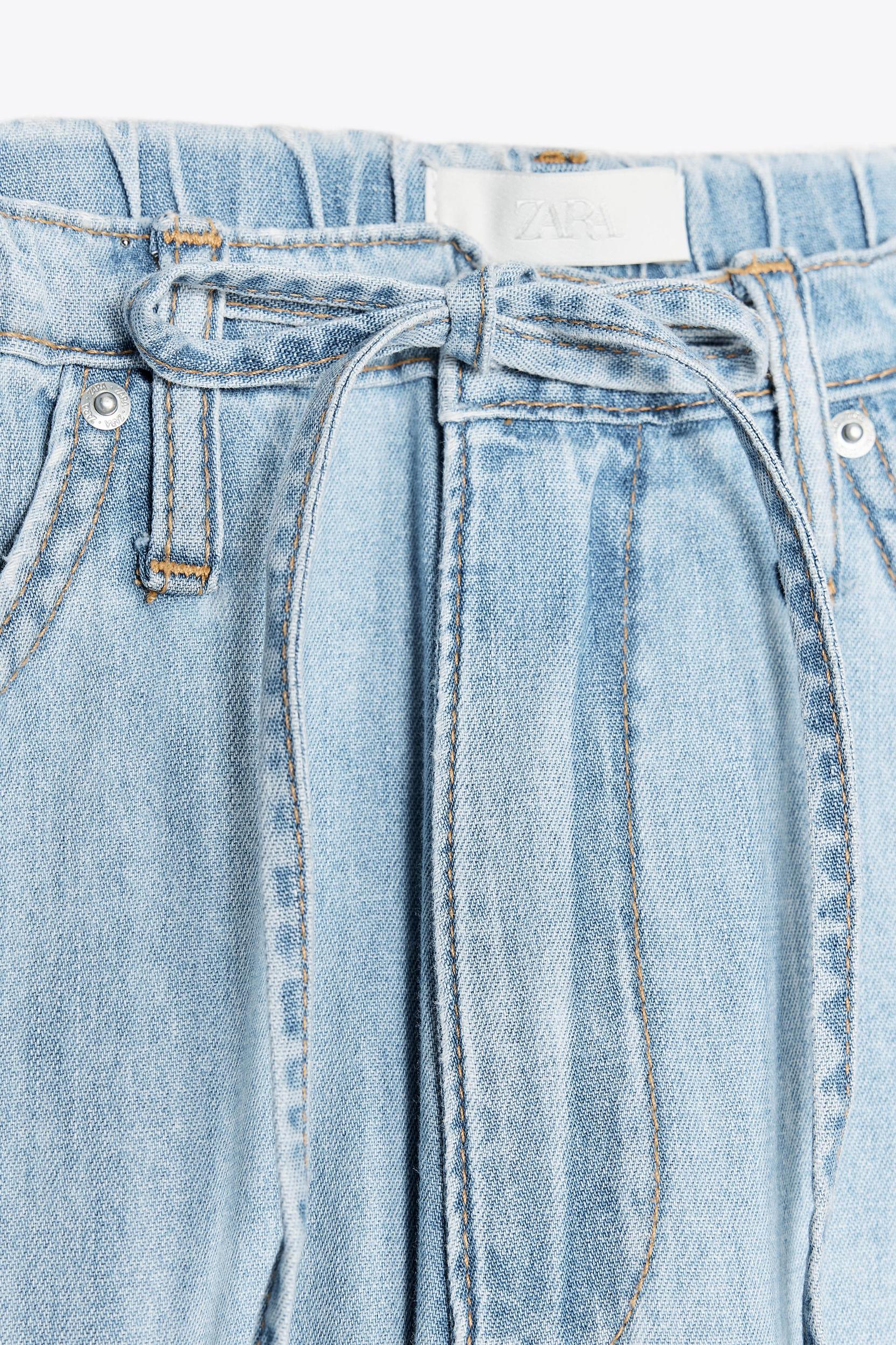 FLOWY DRAWSTRING DENIM PANTS Product Image