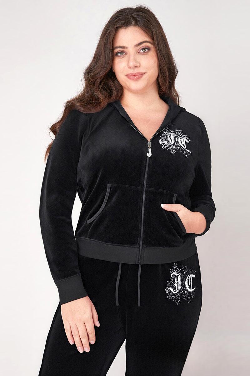 Plus-Size Monogram Heritage Cotton Velour Hoodie Product Image