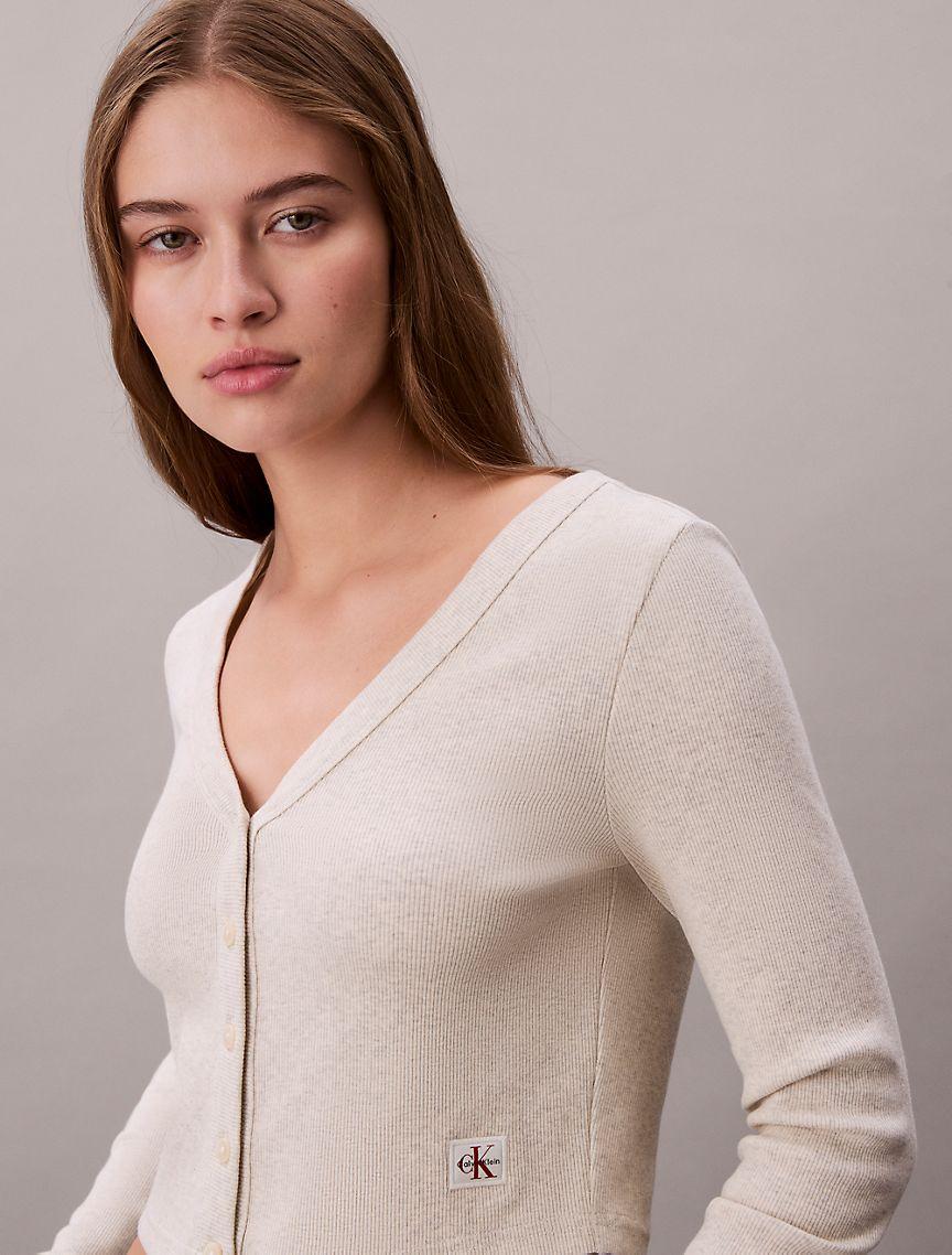 Rib Cropped Cardigan Product Image