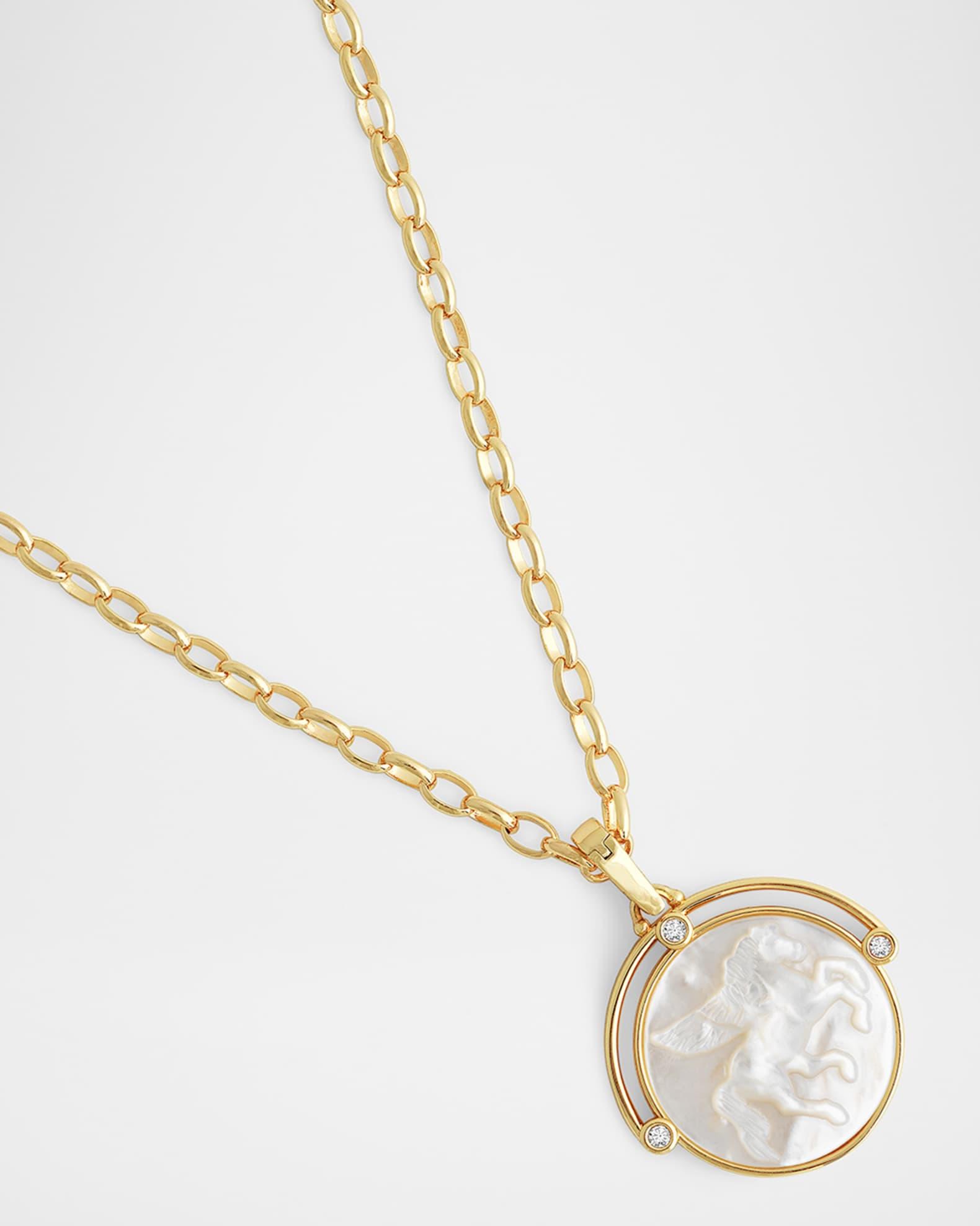 Pegasus Mother-of-Pearl Coin Pendant Necklace Product Image
