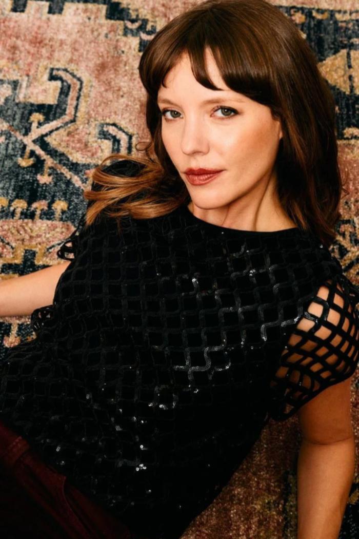 Carmen Black Openwork Sequin Top Product Image