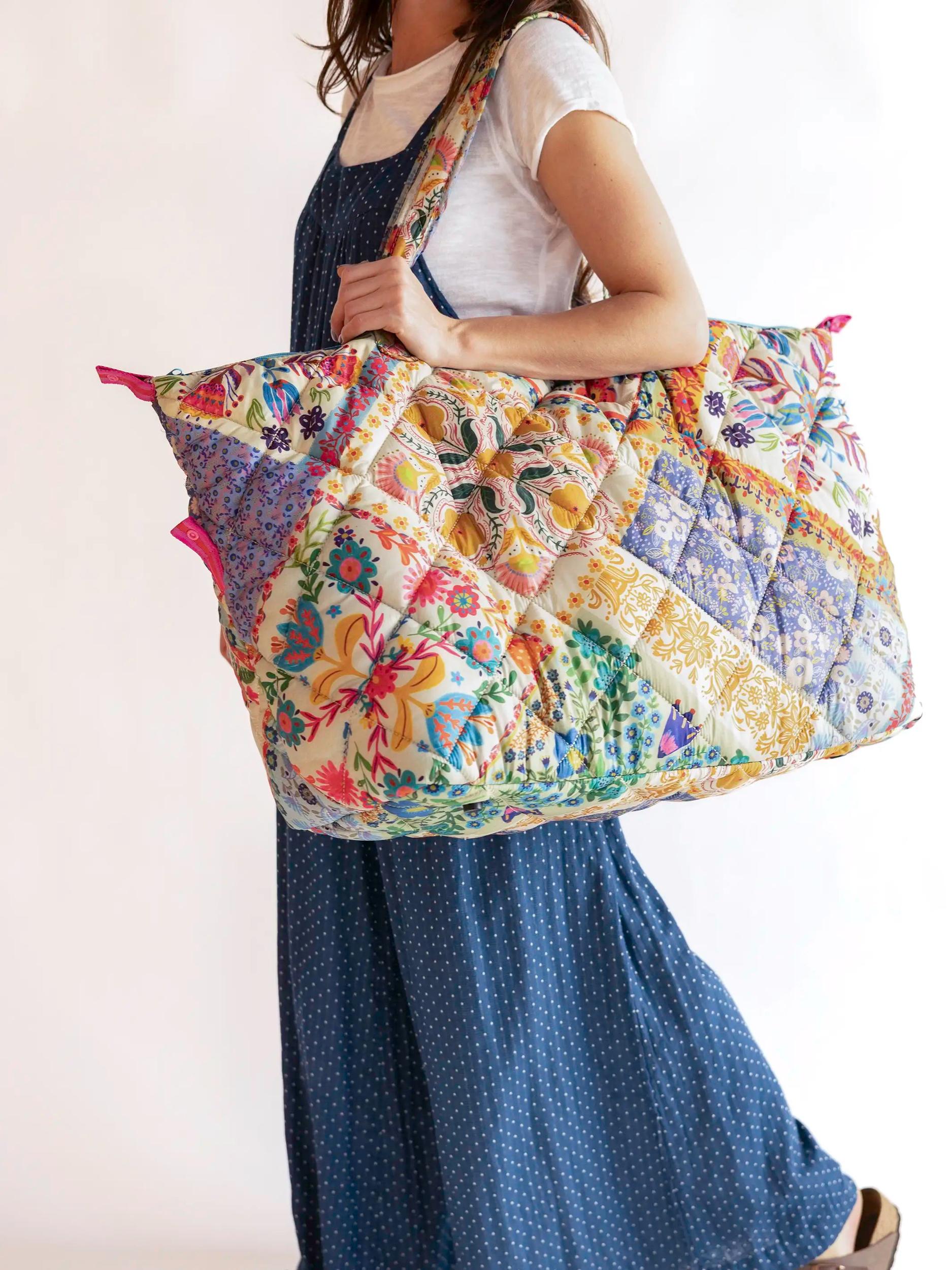 Puffy Weekender Bag - Mandala Folk Patchwork Product Image