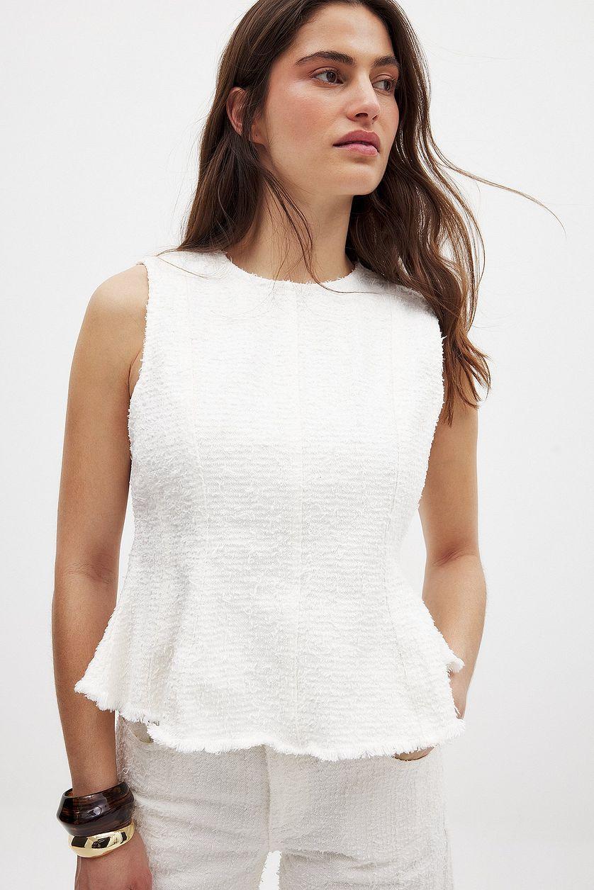 Structured Detail Denim Top Product Image