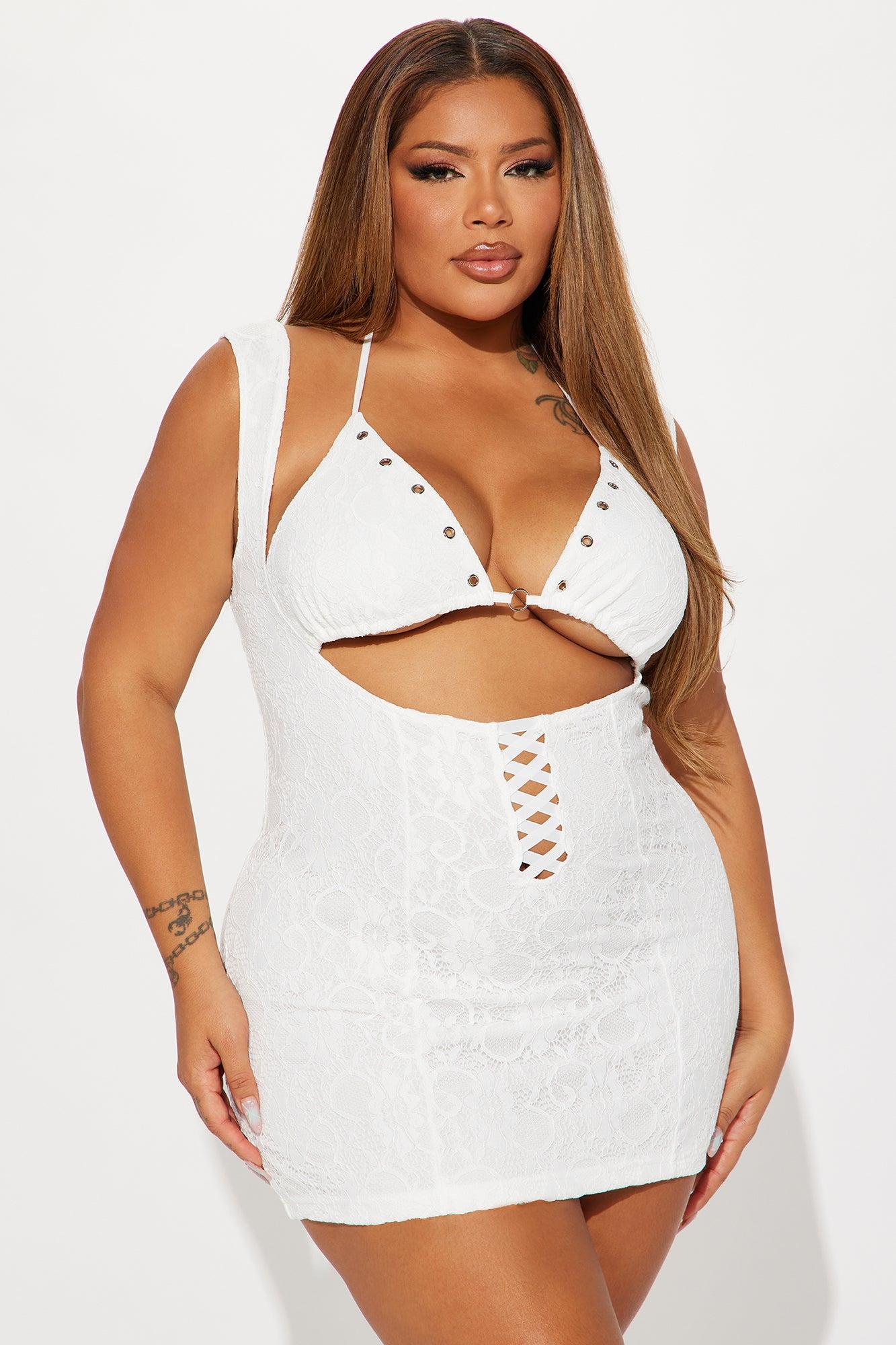 Brielle Lace Micro Mini Dress - White Product Image