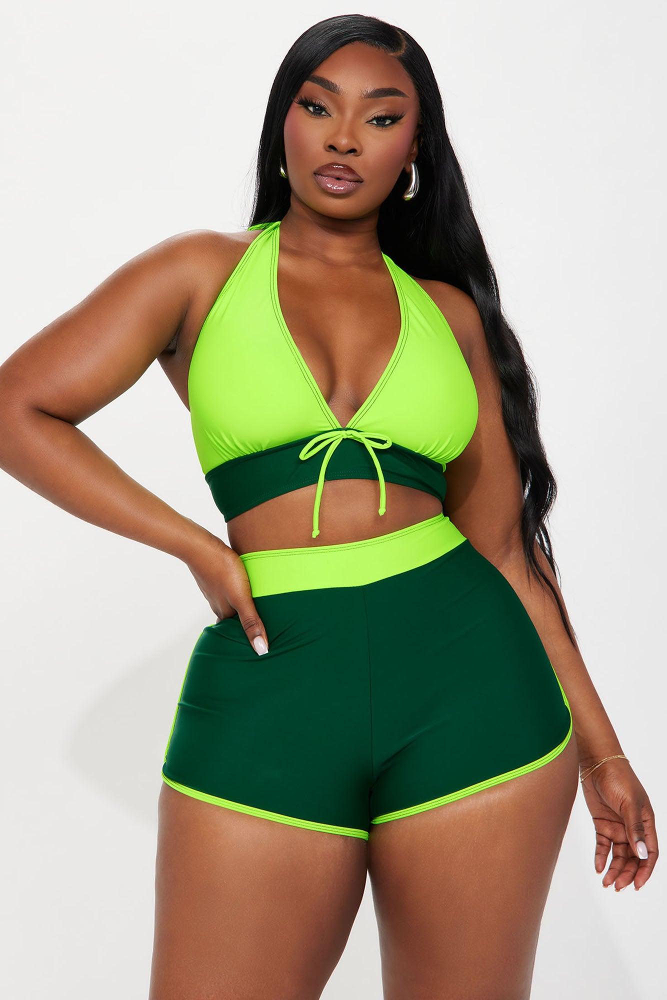 Carleta Boyshort 2 Piece Bikini - Green/combo Product Image