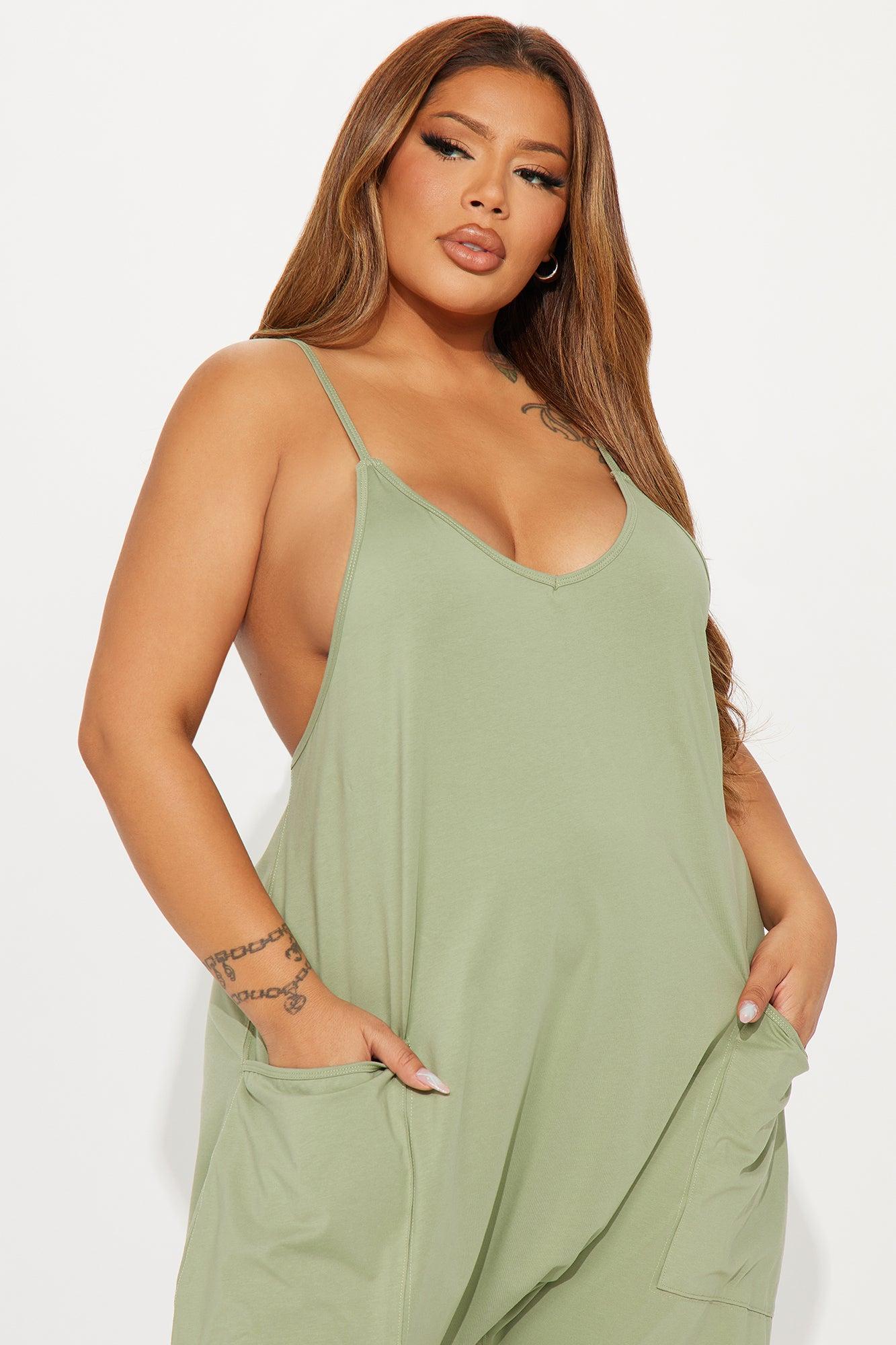 Get You Off My Mind Jumpsuit - Sage Product Image