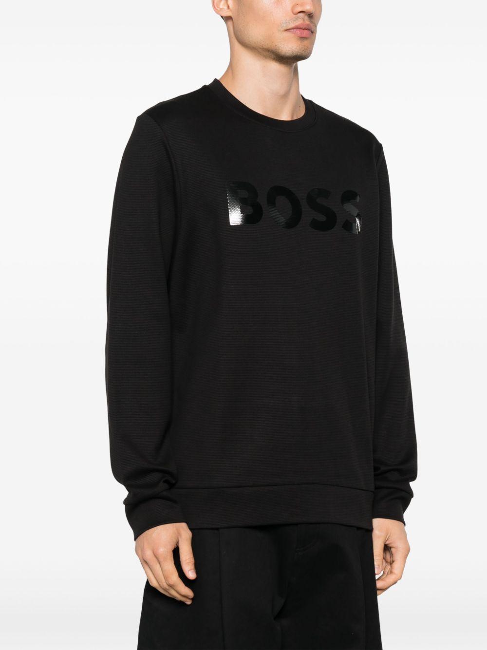 logo-print ribbed cotton sweatshirt Product Image