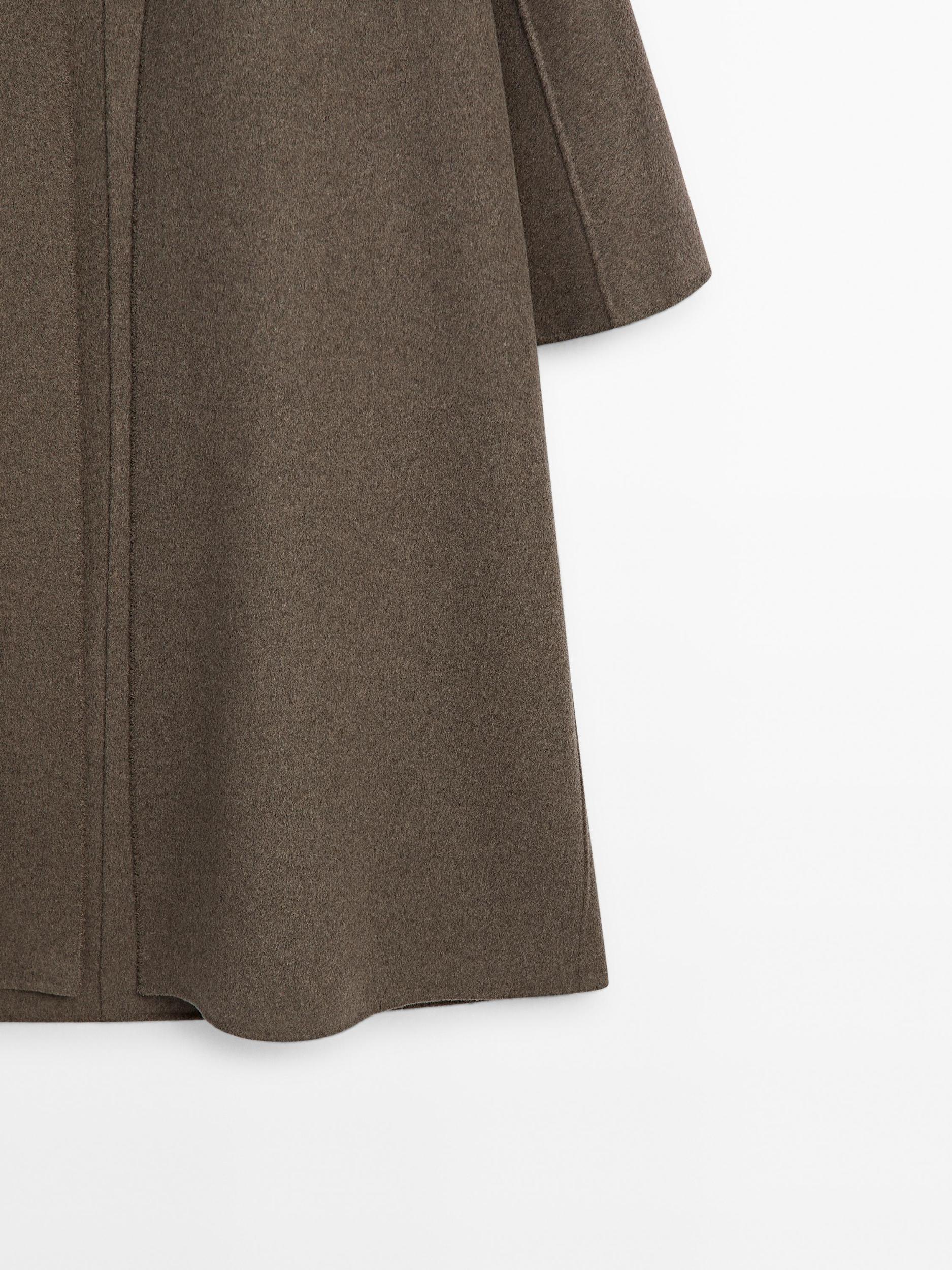 Long open wool blend coat Product Image