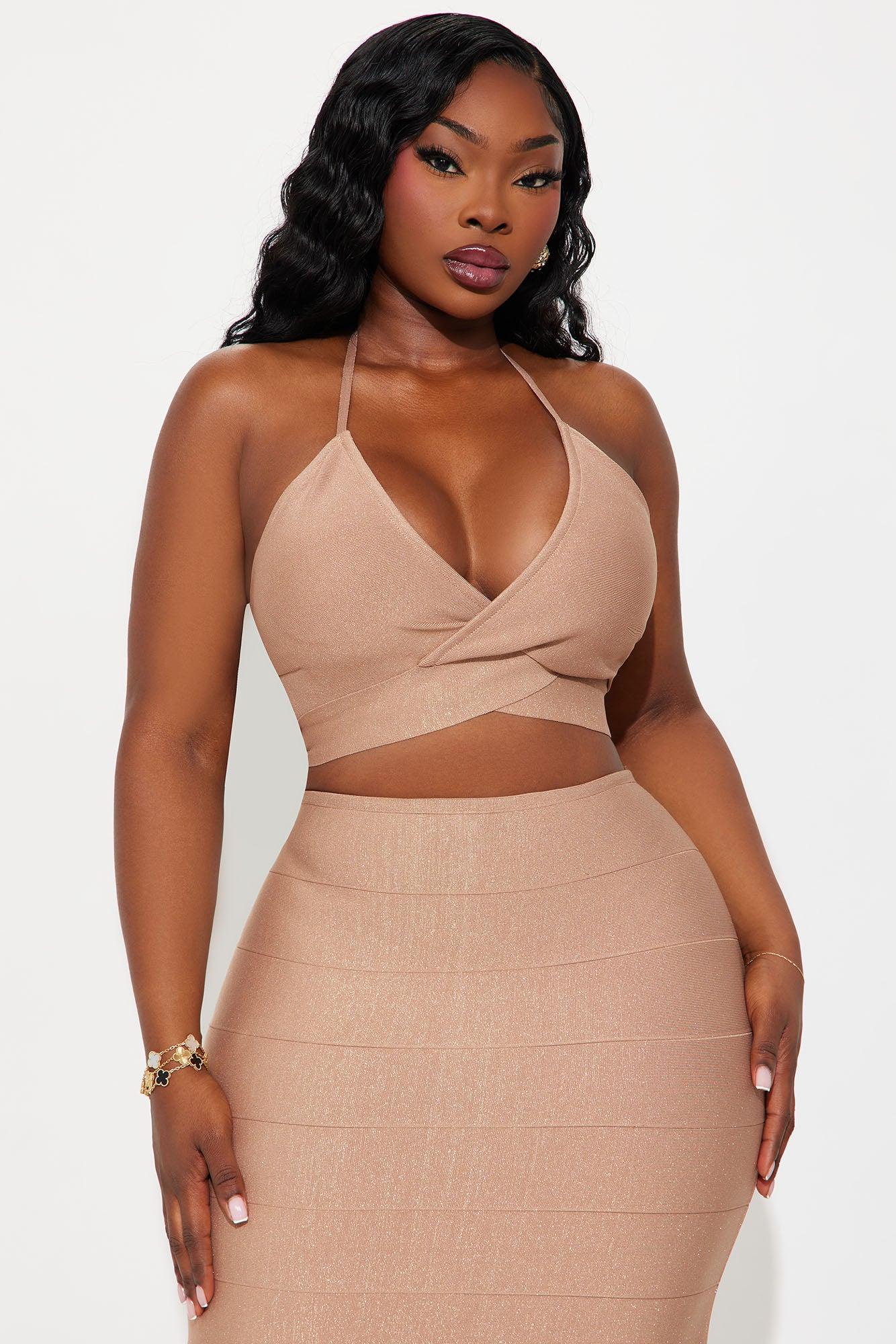 Ivana Bandage Skirt Set - Champagne Female Product Image