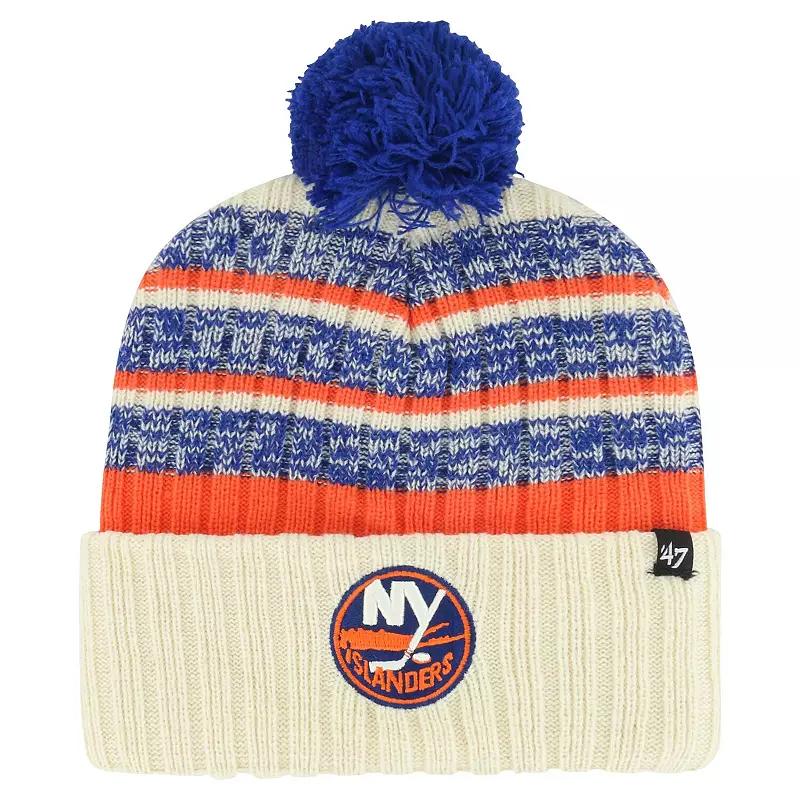Men's '47 Cream New York Islanders Tavern Cuffed Knit Hat with Pom, Isl Beige Product Image