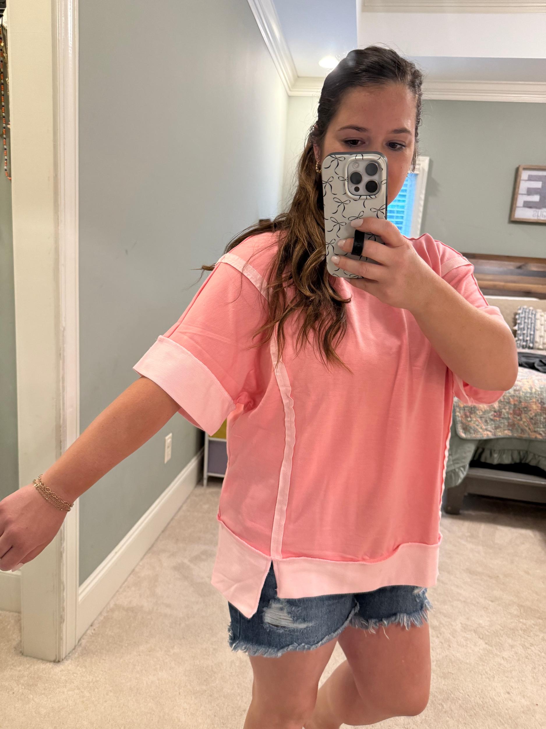 Oversized Peach Top Product Image