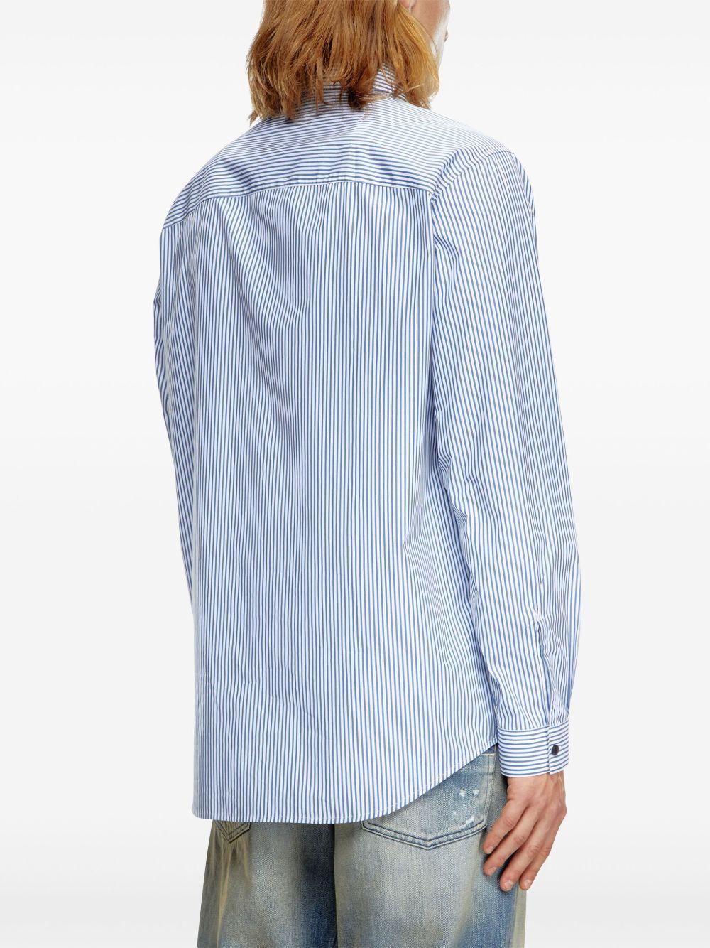 embroidered-logo striped poplin shirt Product Image