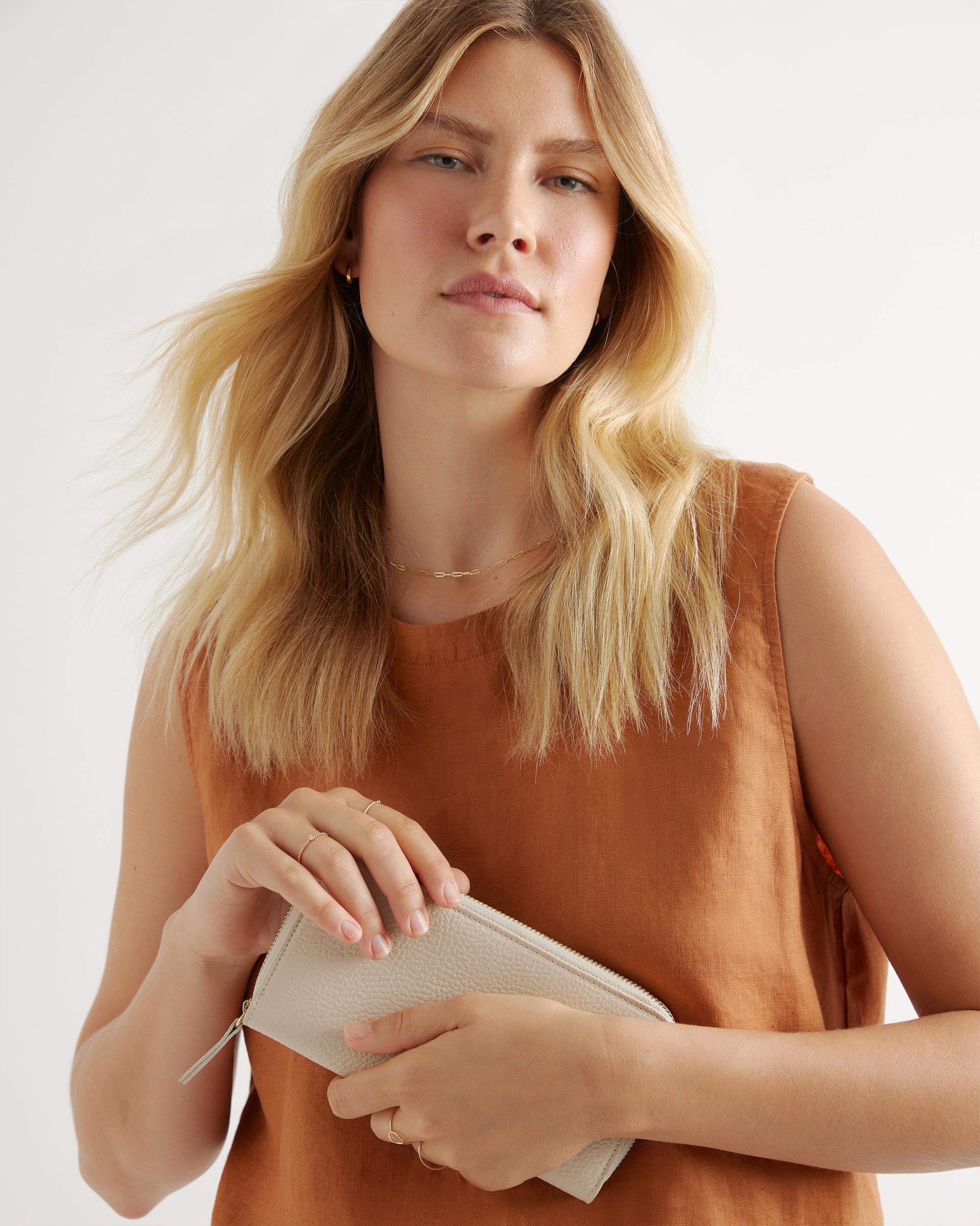 Quince | Women's Italian Pebbled Leather Continental Wallet Italian Leather Product Image