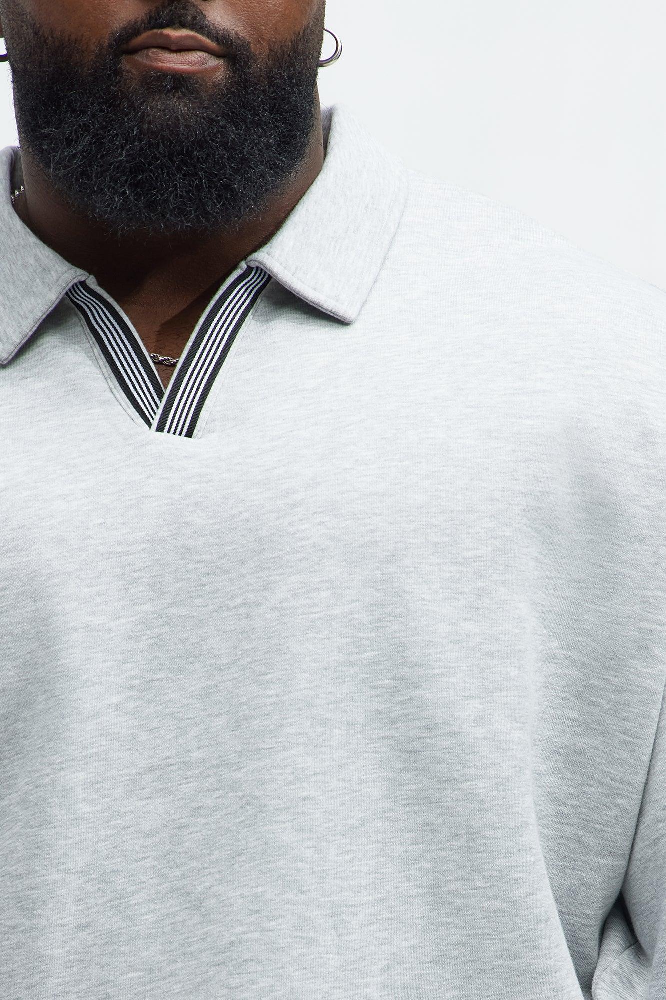 Tyson Be Alright Long Sleeve Polo - Heather Grey Product Image