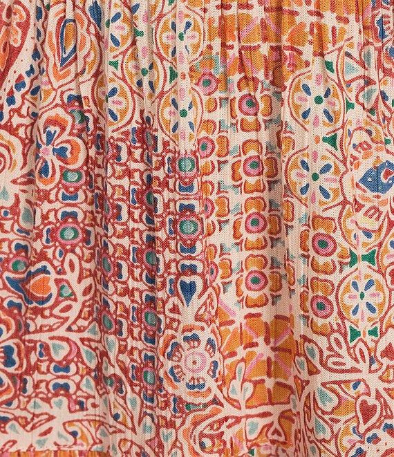 Angie Floral Print V-Neck Spaghetti Strap Twist Front Keyhole Tiered Dress Product Image