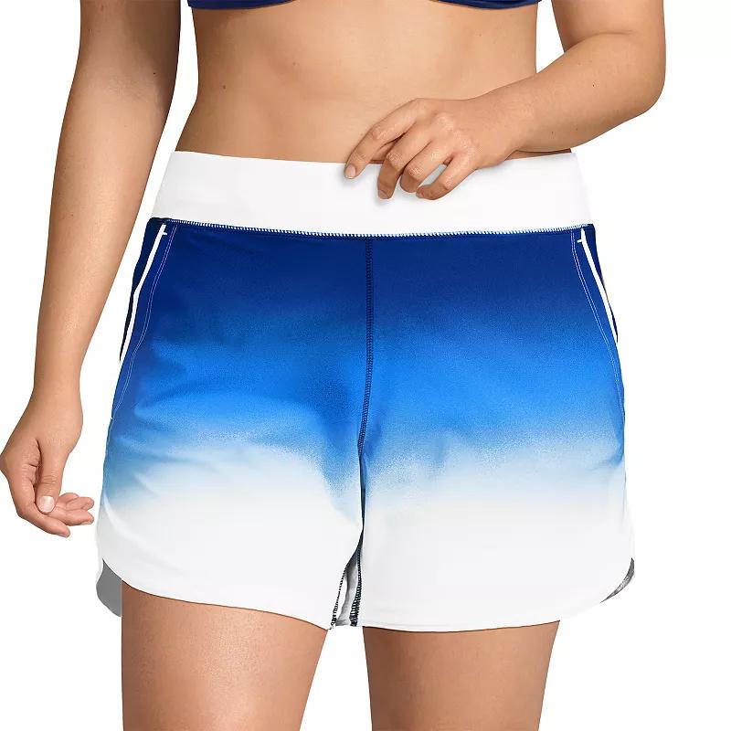 Plus Size Lands' End 5" Quick Dry Swim Shorts With Panty, Women's, Size: 16 W, Navy Blue Ombre Product Image