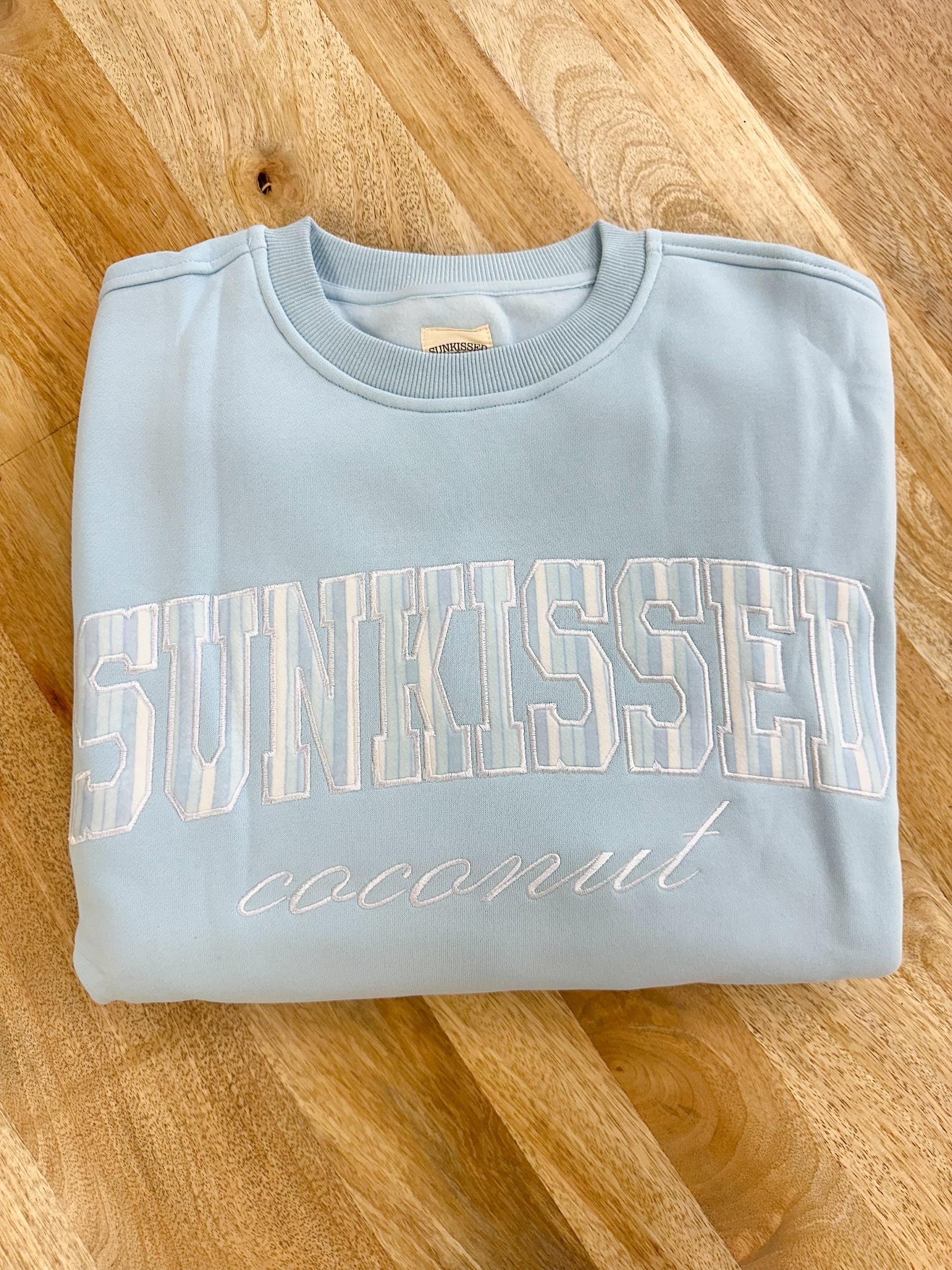 Icy Blue Sunkissed In Vogue Striped Sweatshirt Product Image