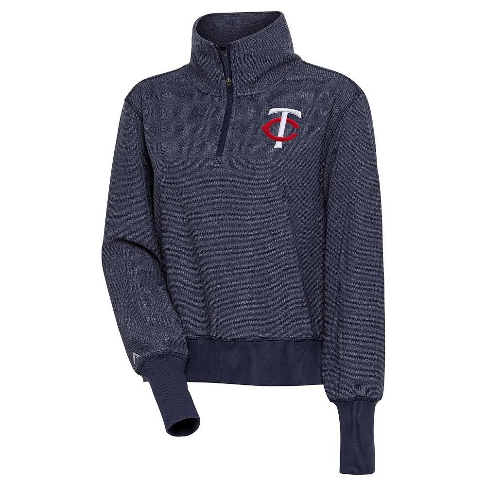 Women's Antigua  Heather Navy Minnesota Twins Upgrade Half-Zip Pullover Top, Size: Small, Blue Product Image