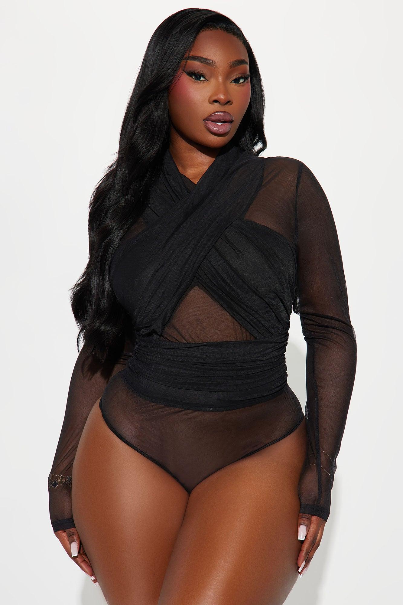 Serena Mesh Bodysuit - Black Product Image