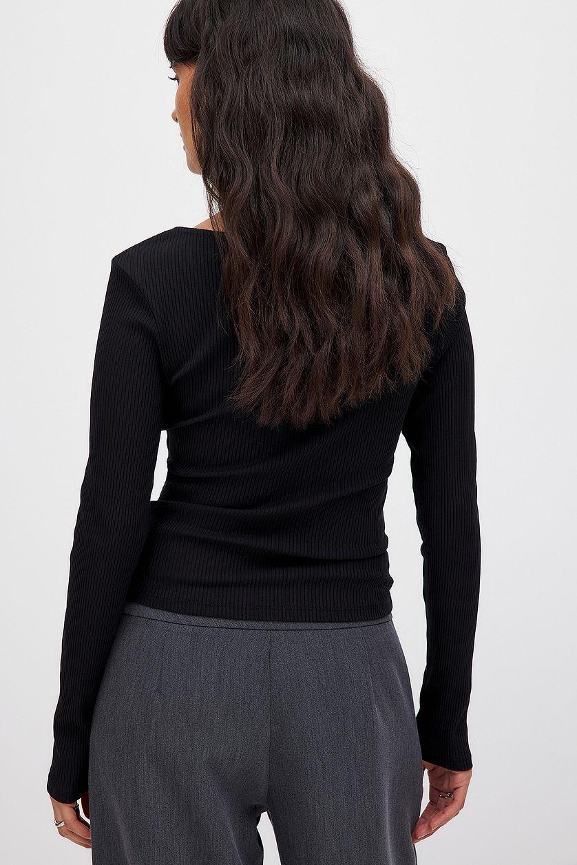 Scoop Neck Ribbed Top Product Image