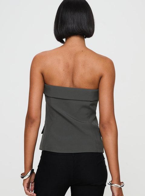 Change It Up Strapless Top Grey Product Image