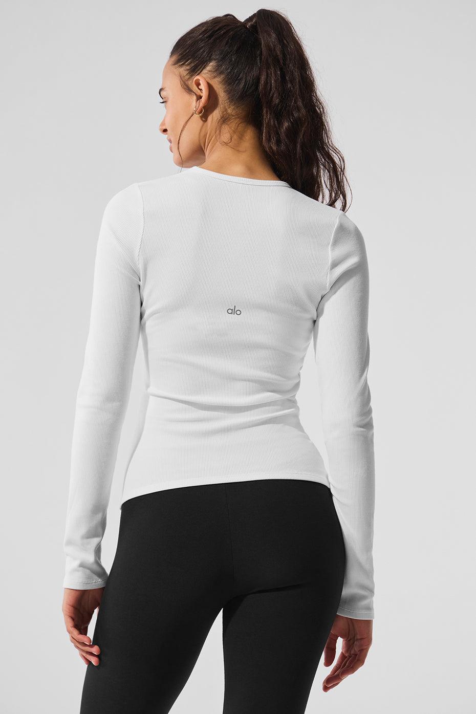Ribbed Modal Long Sleeve - White Product Image