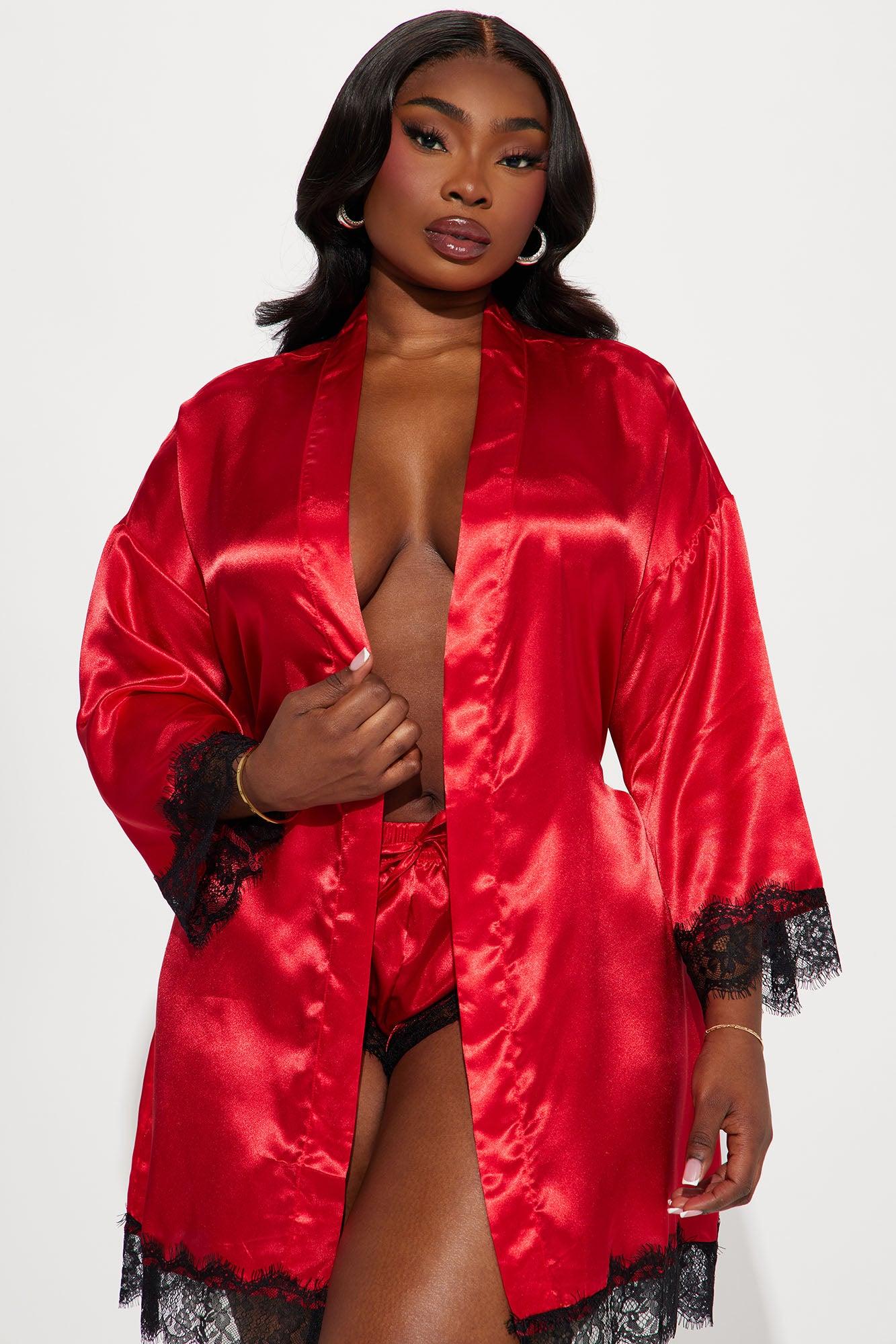 Special Lover Satin PJ Robe Set - Red Product Image