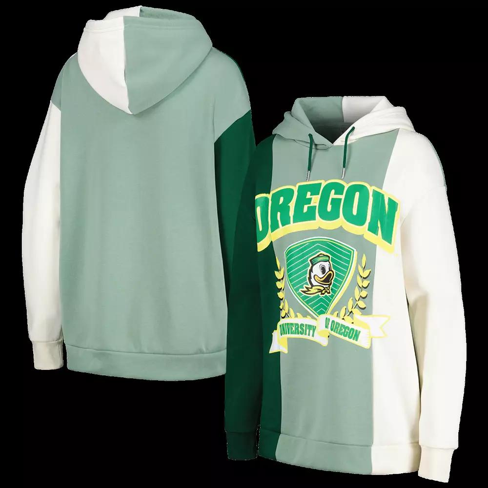 Women's Gameday Couture Green Oregon Ducks Hall of Fame Colorblock Pullover Hoodie, Size: Medium Product Image