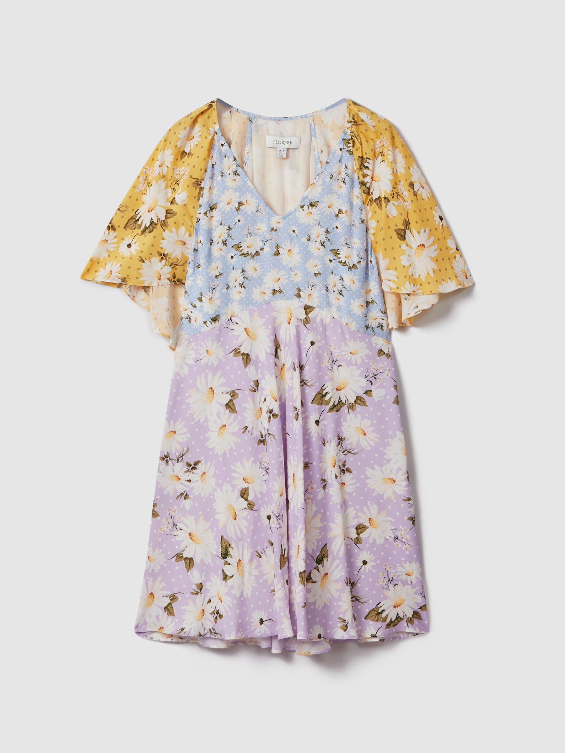 Florere Printed Cape Sleeve Mini Dress in Multi Product Image