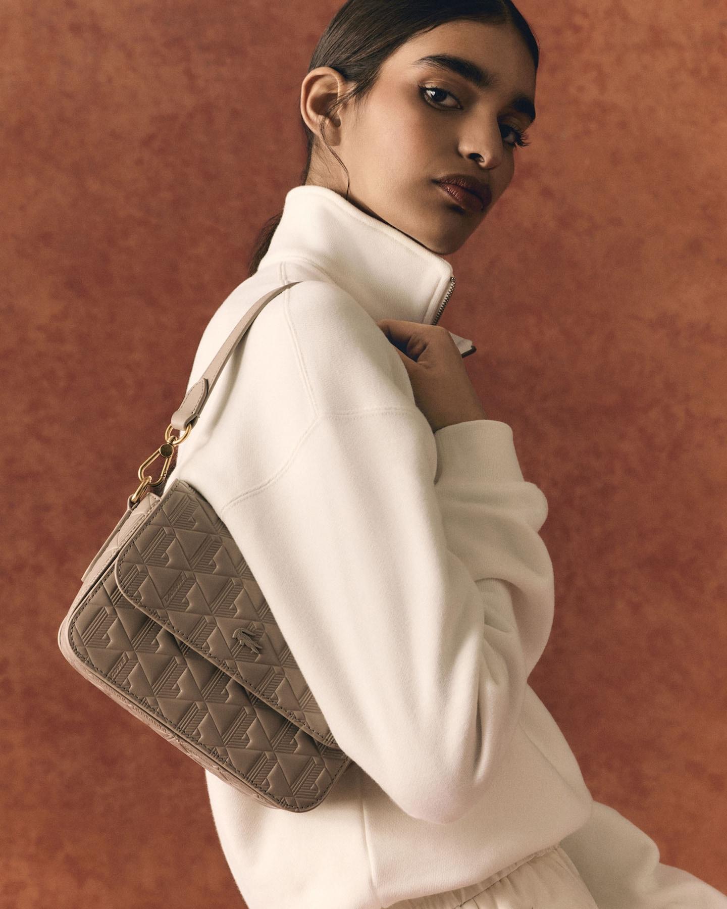 Maheki Embossed Leather Shoulder Bag Product Image