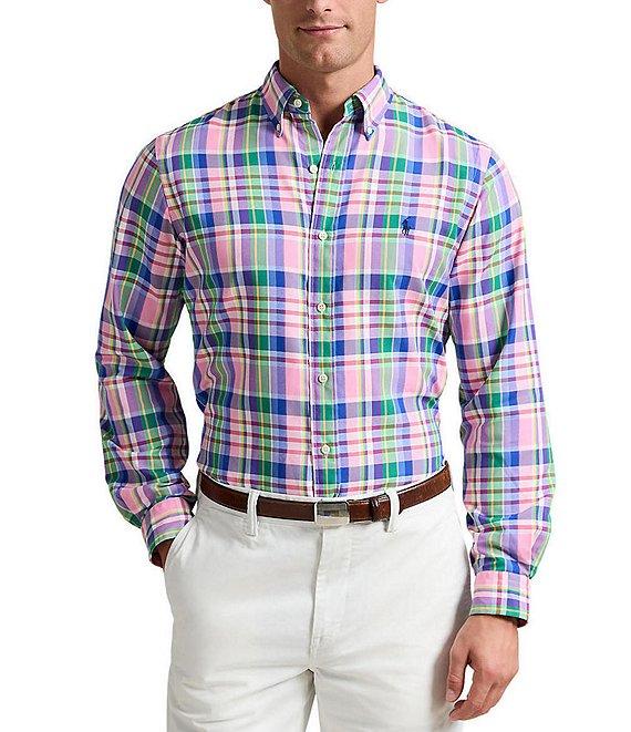 Polo Ralph Lauren Classic Fit Medium Plaid Performance Stretch Oxford Long Sleeve Woven Shirt Product Image
