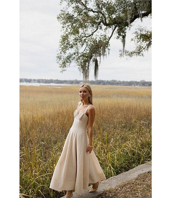 Antonio Melani x Style by Simkins Page Soutache Linen Blend Sweetheart Sleeveless Maxi Dress Product Image