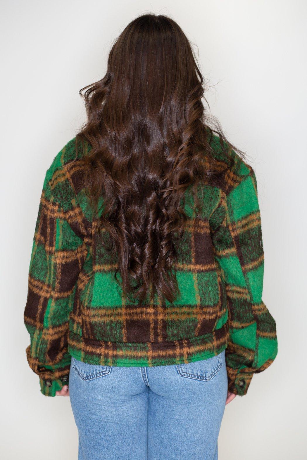 Fuzzy Plaid Jacket Product Image