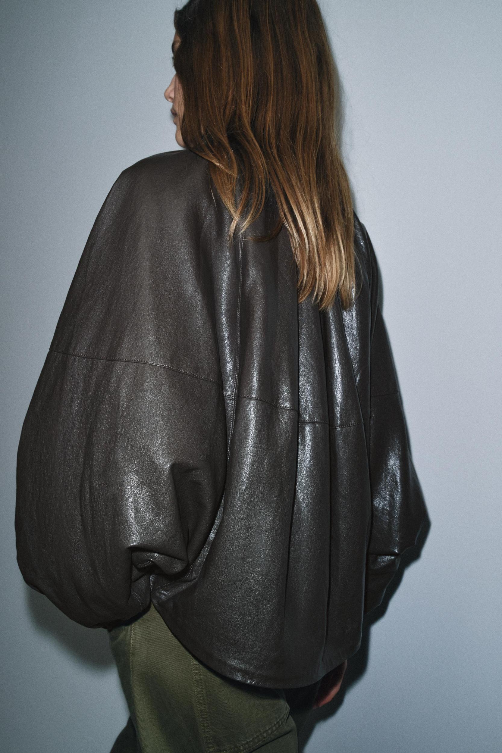 FAUX LEATHER BOMBER JACKET ZW COLLECTION Product Image