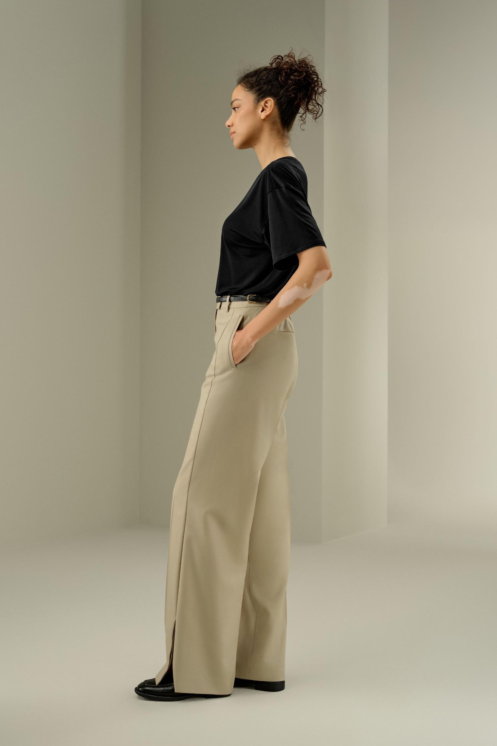 LILYSILK Women'S Wool Slacks - Black Wool Silk Blend - Ultimate Luxury Machine Washable Trousers 16 Product Image