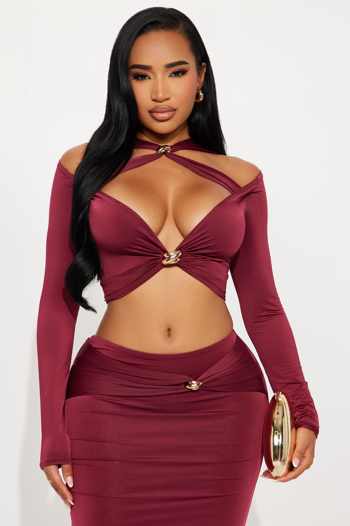 Gracie X Front Maxi Skirt Set - Plum Female Product Image