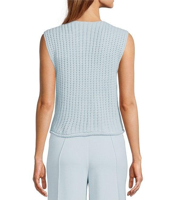 Antonio Melani Round Neck Sleeveless Button Front Cardigan Product Image