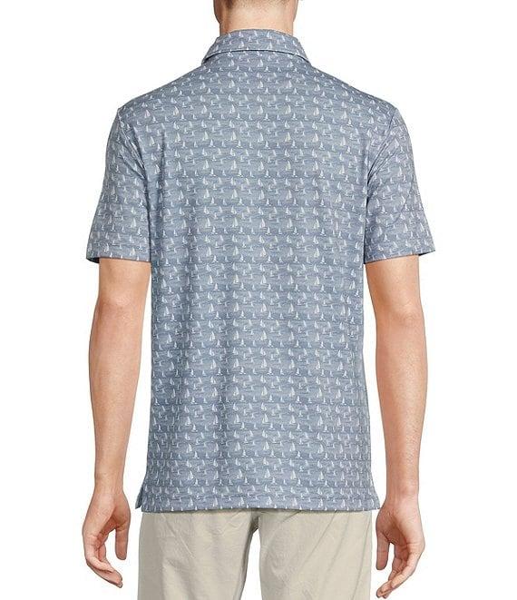 Cremieux Blue Label Sailboat Print Performance Stretch Short Sleeve Golf Polo Shirt Product Image