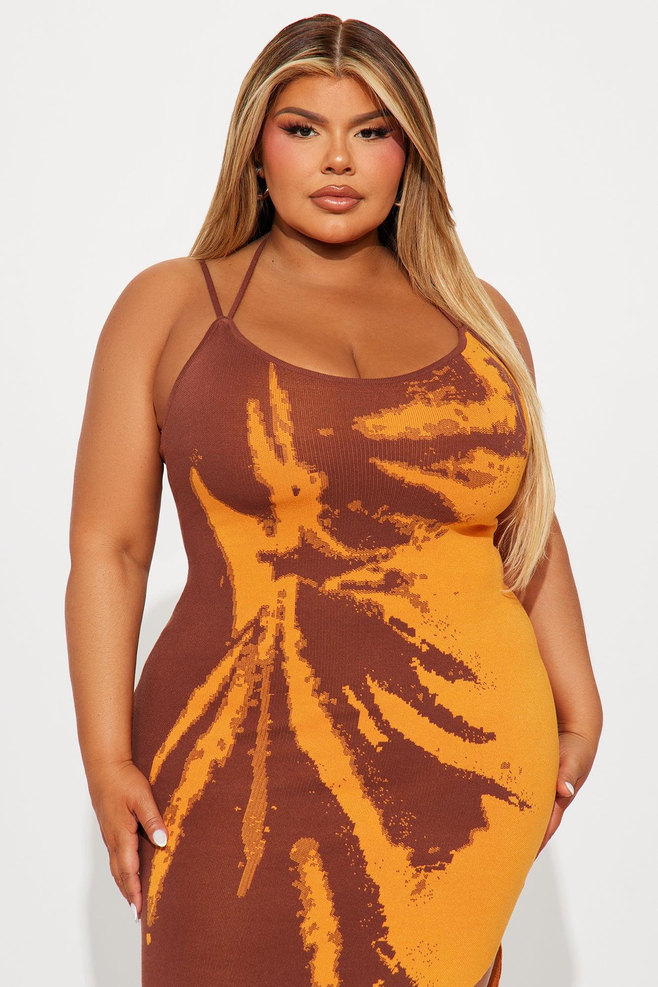 Nicole Tie Dye Sweater Maxi Dress - Brown/combo Product Image