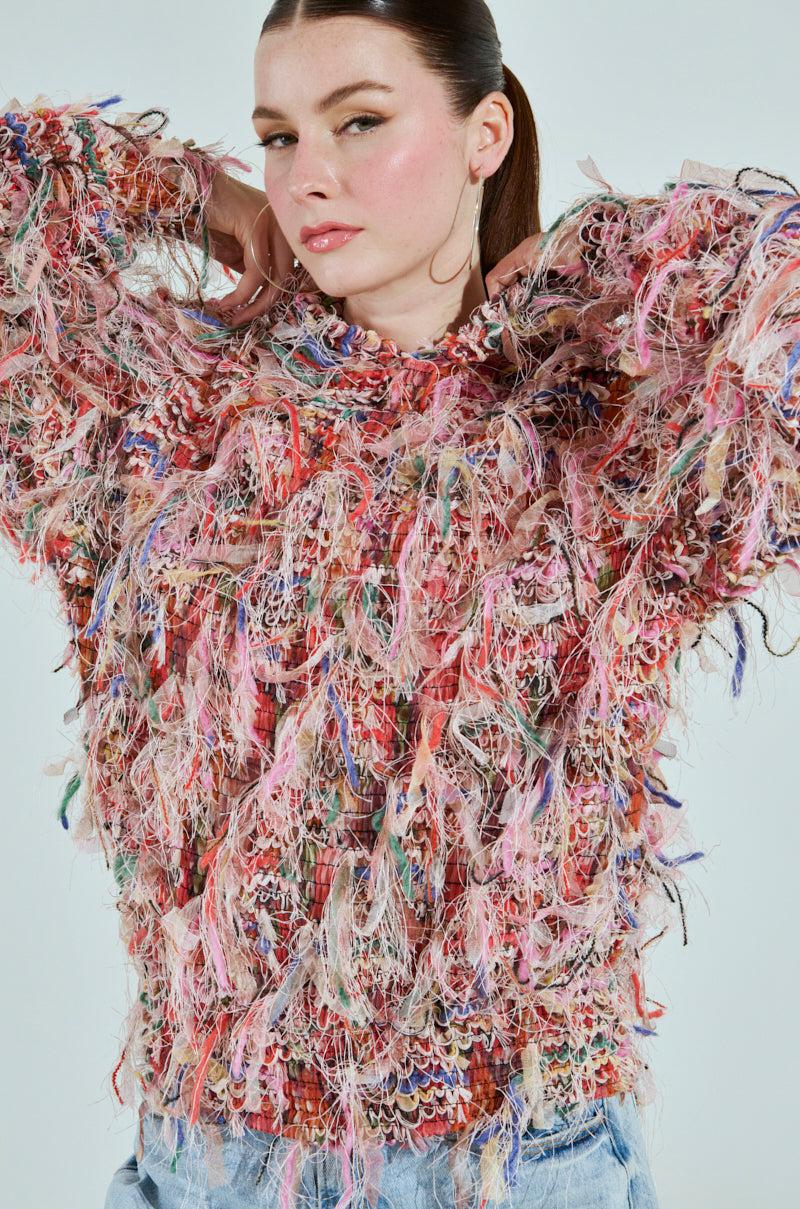 ALL OVER THE PLACE FRINGE SWEATSHIRT Product Image