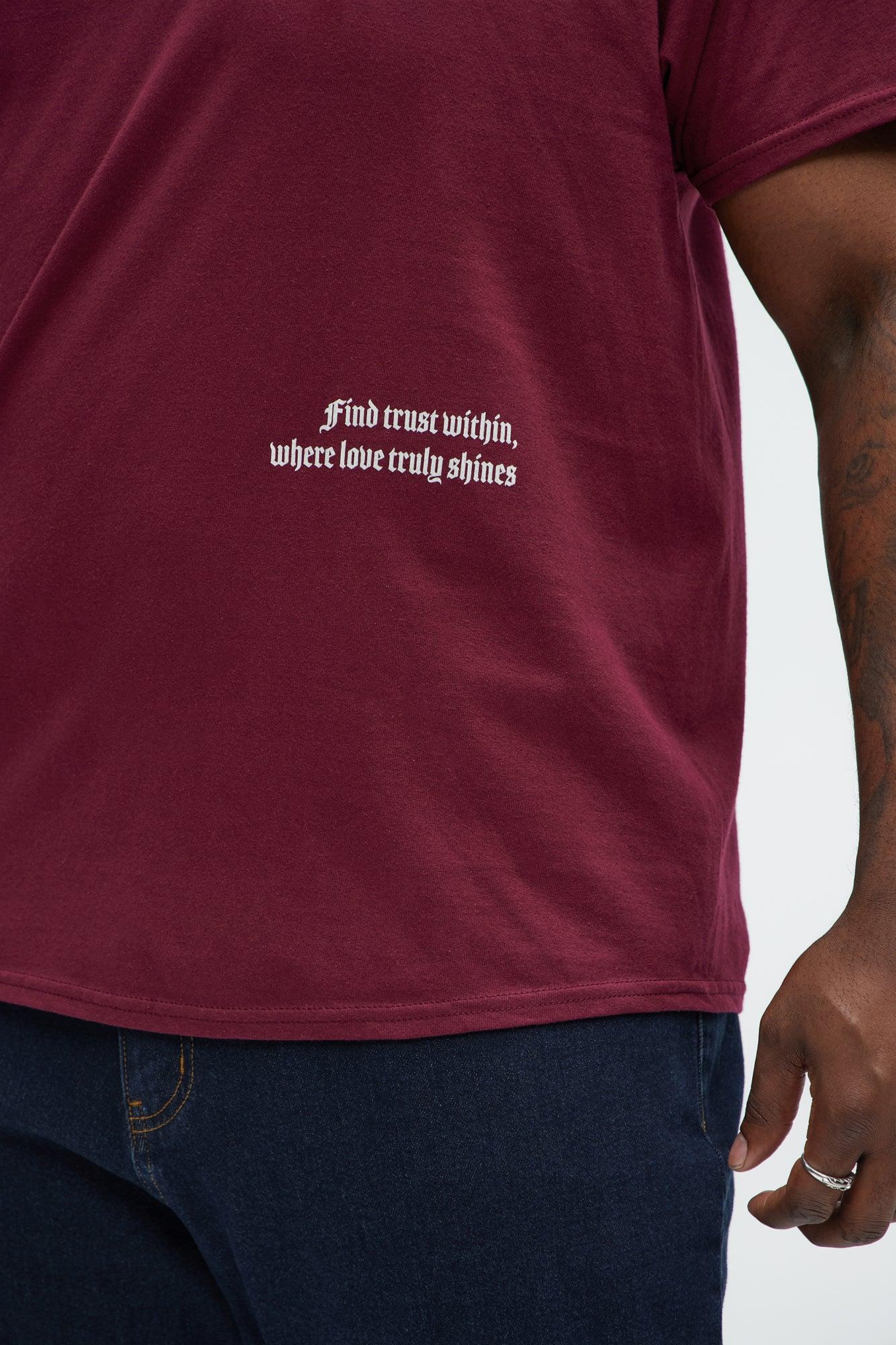 Trust Yourself Short Sleeve Tee - Burgundy Product Image