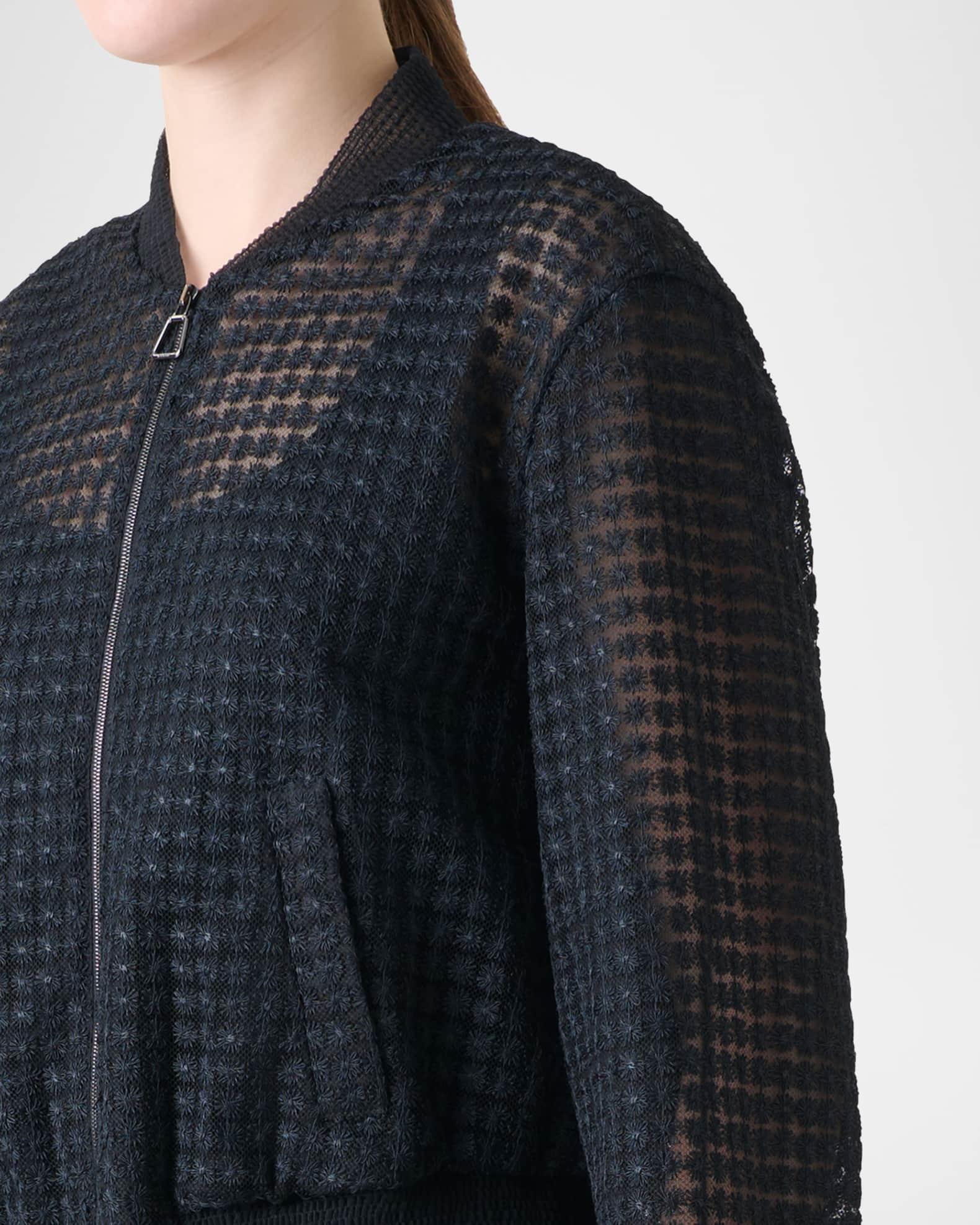 Taide Flower Embroidered Tulle Bomber Jacket Product Image